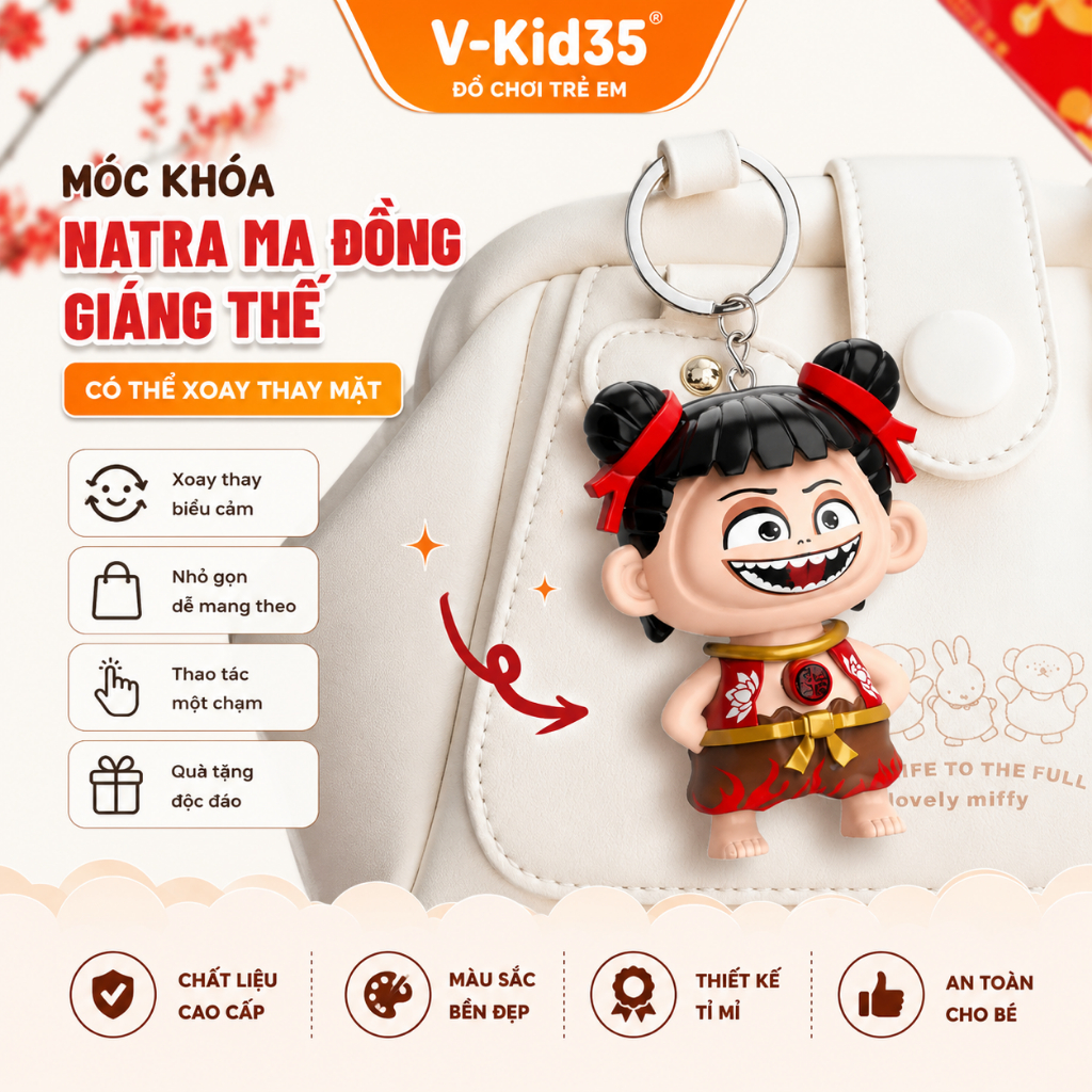 Đồ Chơi Móc Khóa Hoạt Hình Natra Xoay Đổi Mặt, Móc Treo Balo Túi Xách Cute Quà Tặng Nhỏ Xinh Cho Bé