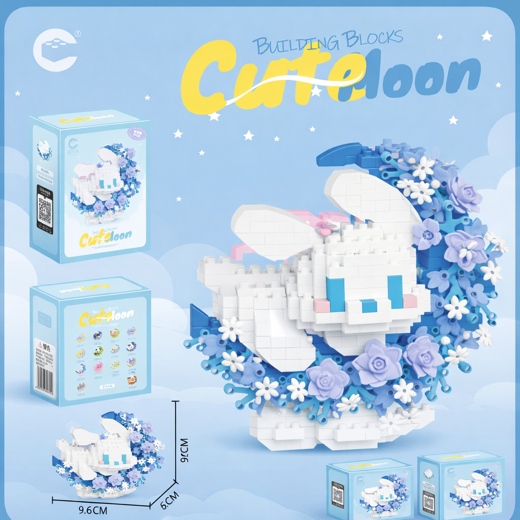Đồ chơi Xếp Hình Lắp Ráp Mini Mèo Ngồi Trên Mặt Trăng – Ghép Hình Trí Tuệ Cho Bé  & Trang Trí
