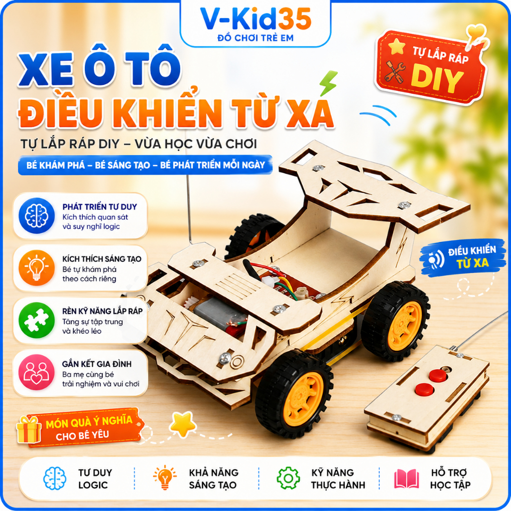 Bộ Đồ Chơi STEM DIY Cho Bé, Mô Hình Lắp Ráp Khoa Học, Giáo Dục Giúp Rèn, Phát Triển Tư Duy Sáng Tạo