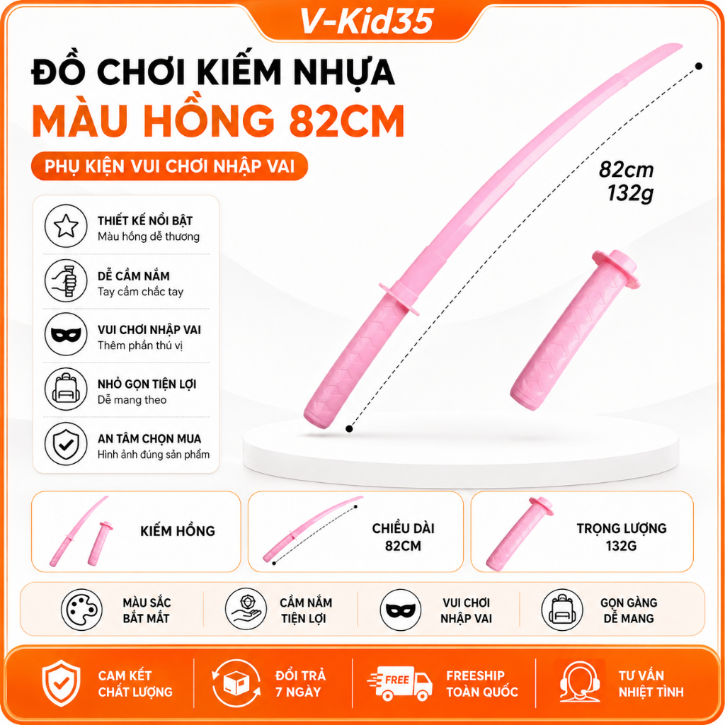 Đồ Chơi Kiếm Rút Gọn Mô Phỏng, Phụ Kiện Hóa Trang Nhập Vai Màu Hồng/Đen, Đồ Chơi Vui Nhộn Cho Bé