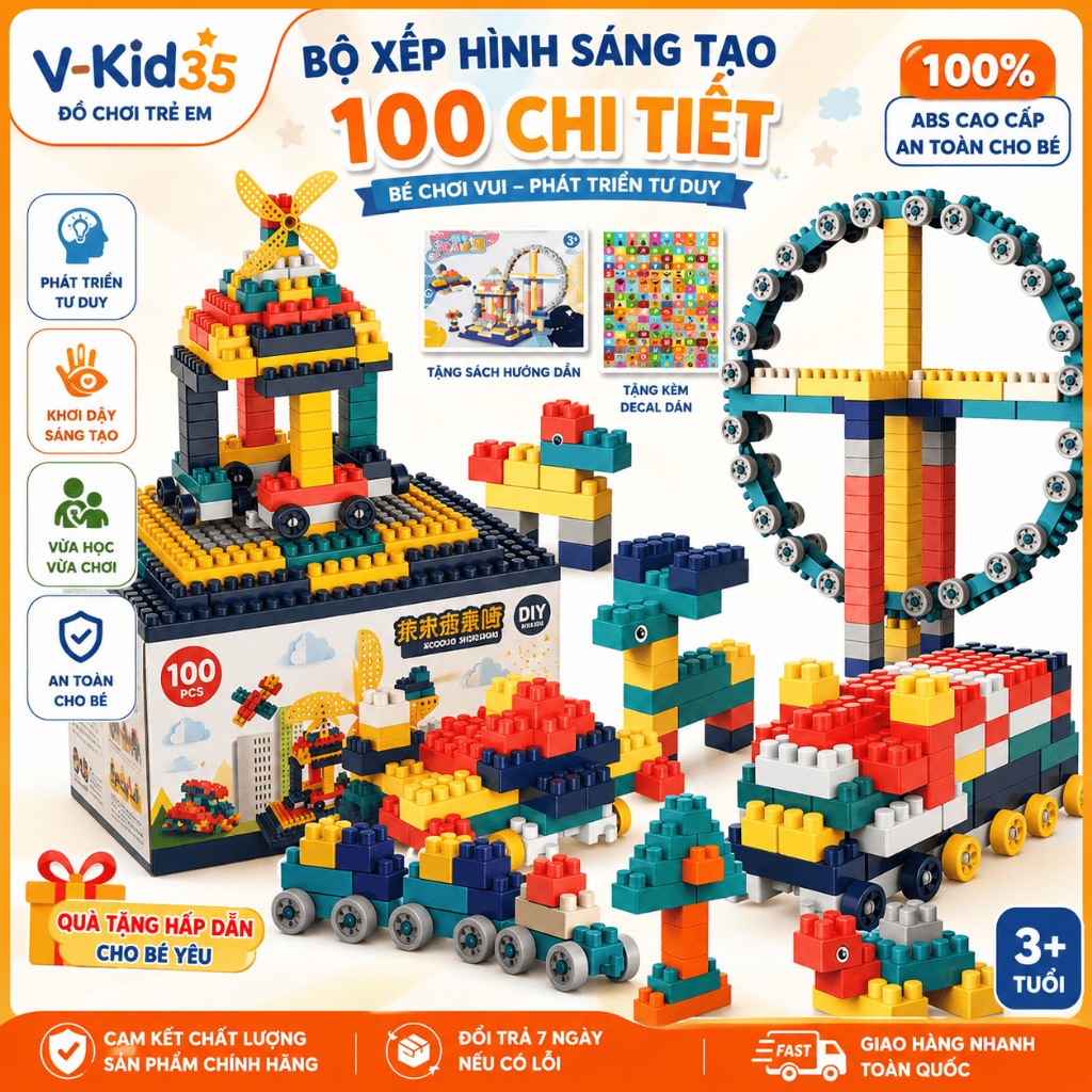 Bộ Xếp Hình Lego 520 Chi Tiết Phát Triển Tư Duy Cho Bé