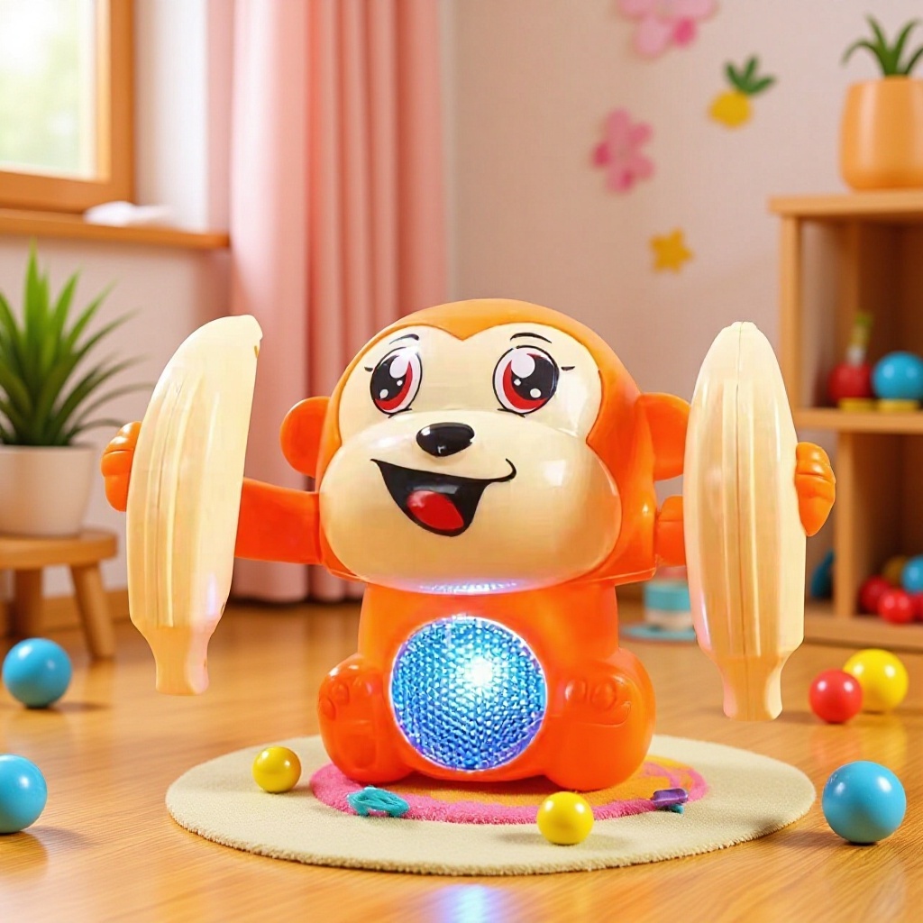 Đồ Chơi Khỉ Cầm Chuối Nhào Lộn Siêu Cute Đáng Yêu Thu Hút Các Bé Hiếu Động
