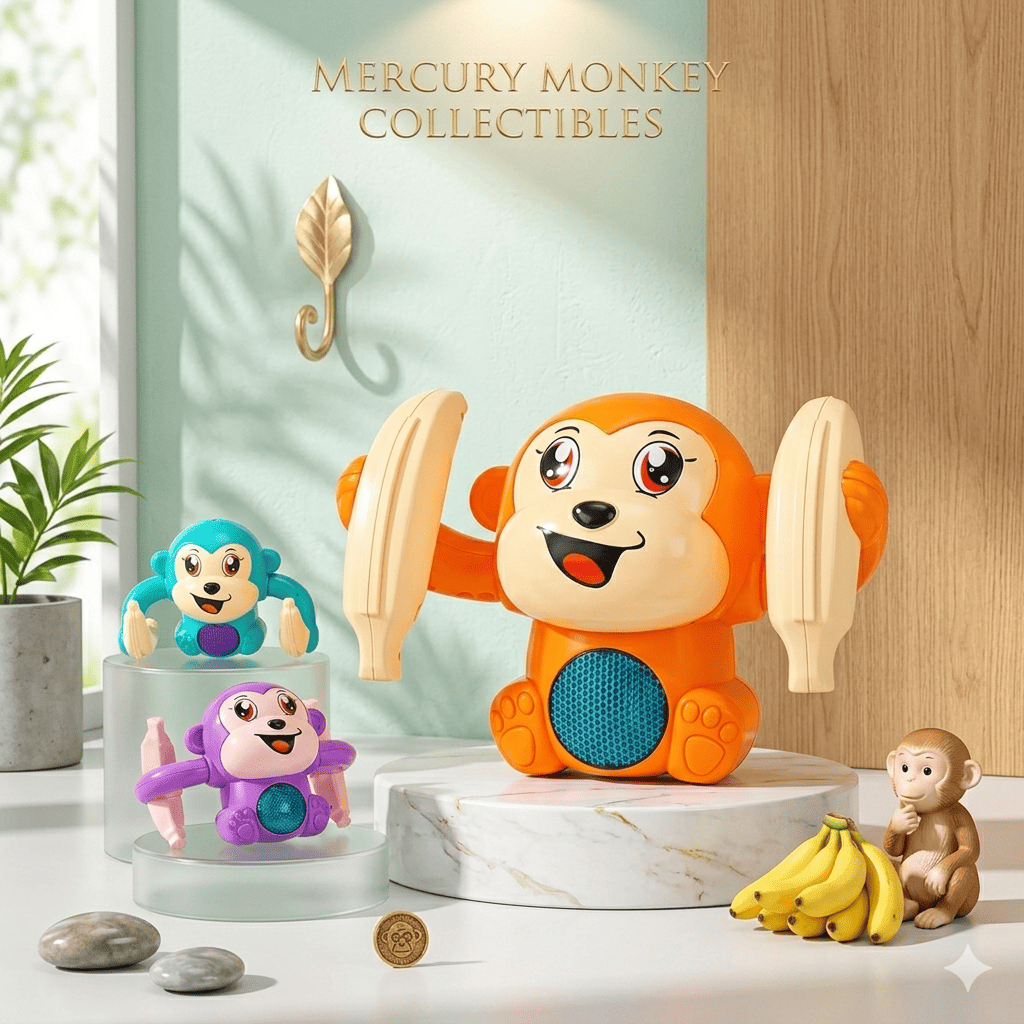 Đồ Chơi Khỉ Cầm Chuối Nhào Lộn Siêu Cute Đáng Yêu Thu Hút Các Bé Hiếu Động